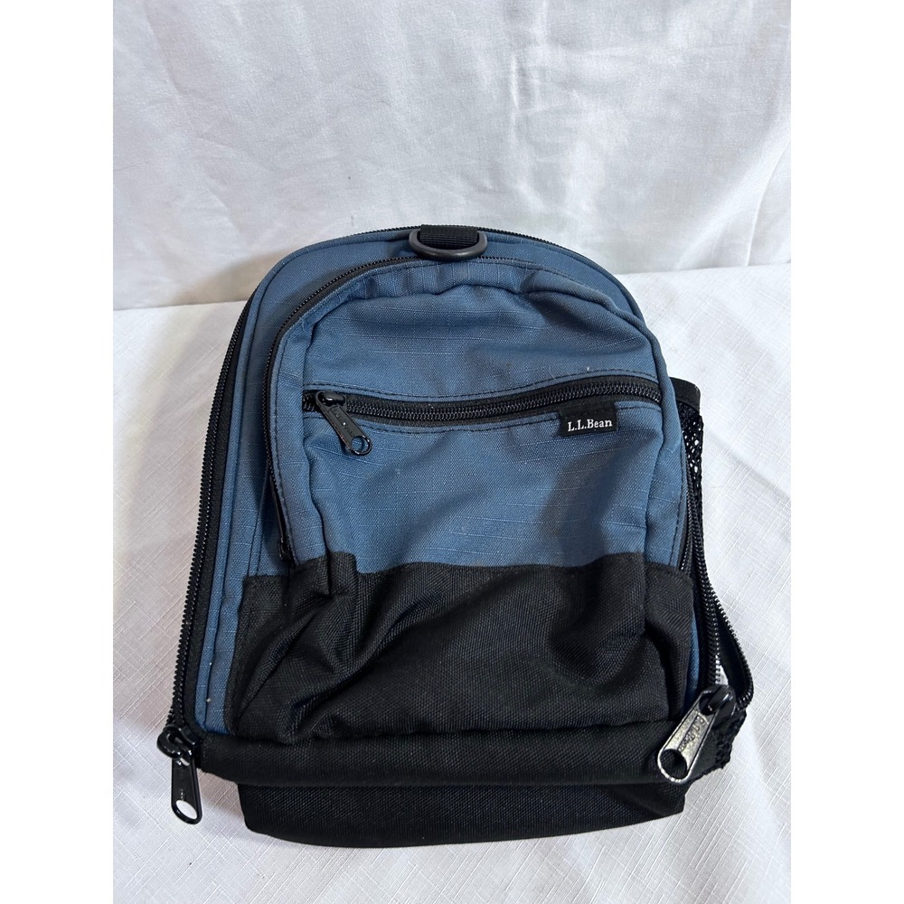 LL Bean Lunch Box OS Blue Black Insulated Ripstop Cooler Bag Mens